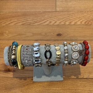 Chic Gold and Red Bracelet Collection